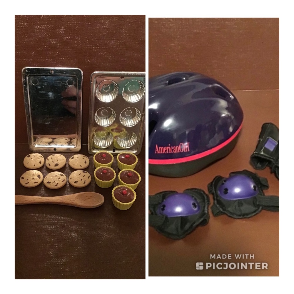 American Girl in-line skate set & 6 Baking Accessories by Battat for 18” doll